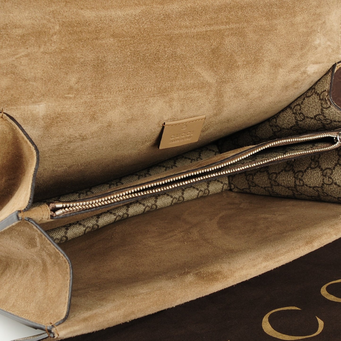 GG Supreme Monogram Medium Dionysus Shoulder Bag Taupe