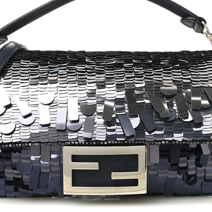 Fendi Sequin Paillettes Shiny Nappa Sex and the City Mini Baguette Midnight 7 of 9