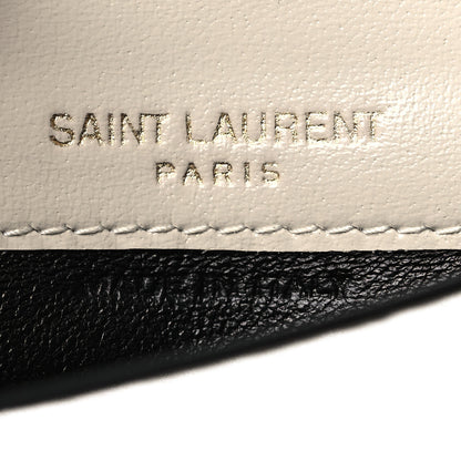 Saint Laurent Calfskin Uptown Monogram Card Case Black Crema 5 of 7