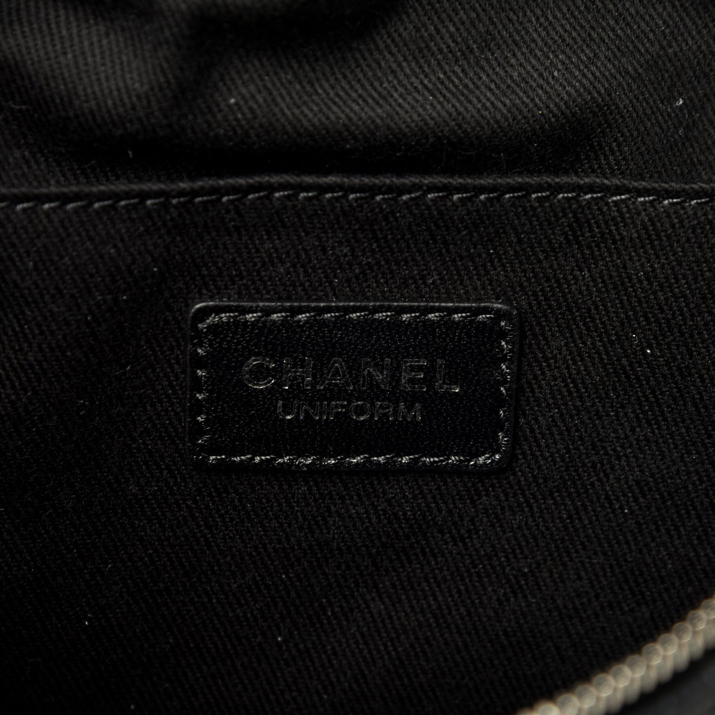 Grained Calfskin Quilted Waist Belt Bag Black