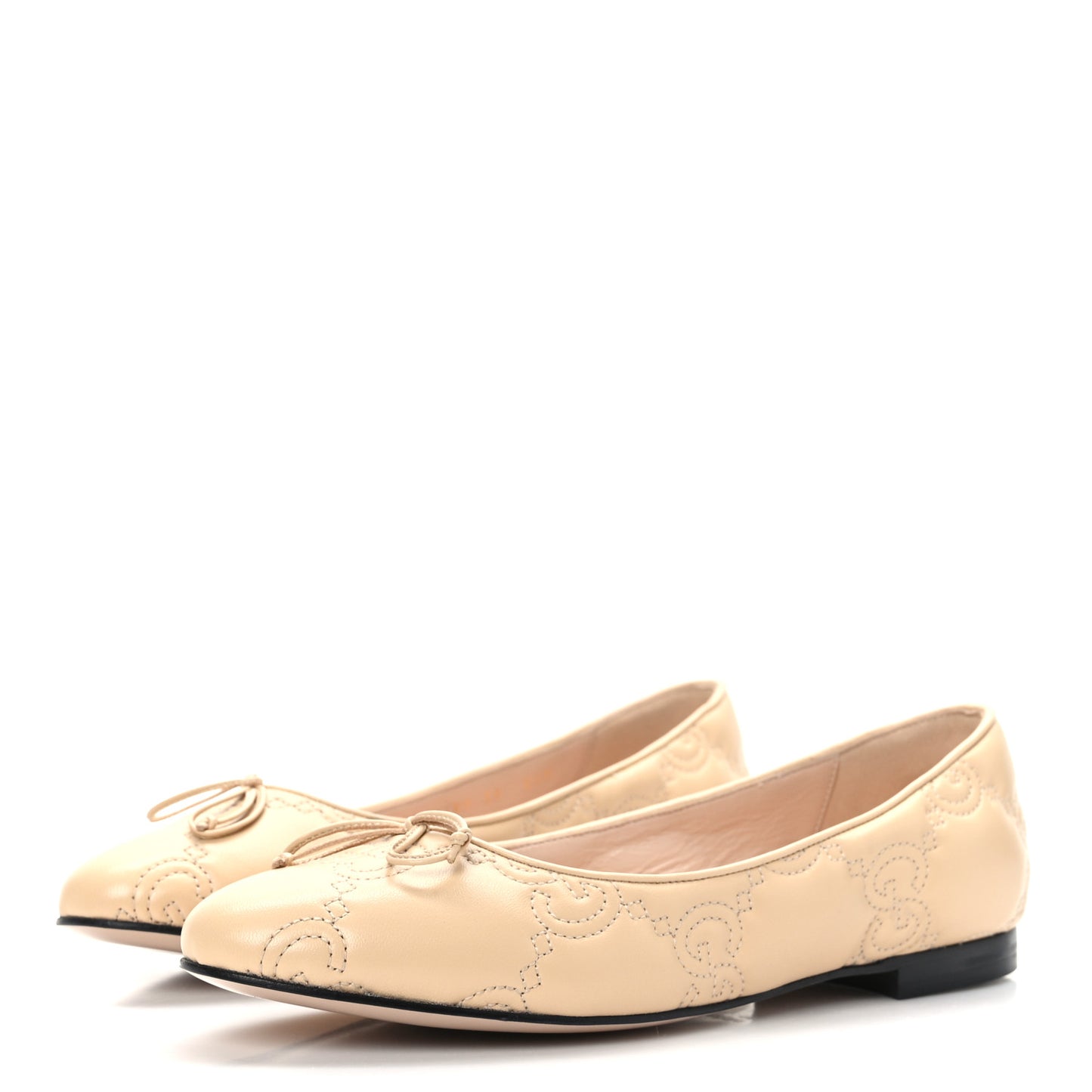 Nappa GG Matelasse Jolie Ballet Flats 39 Naturale