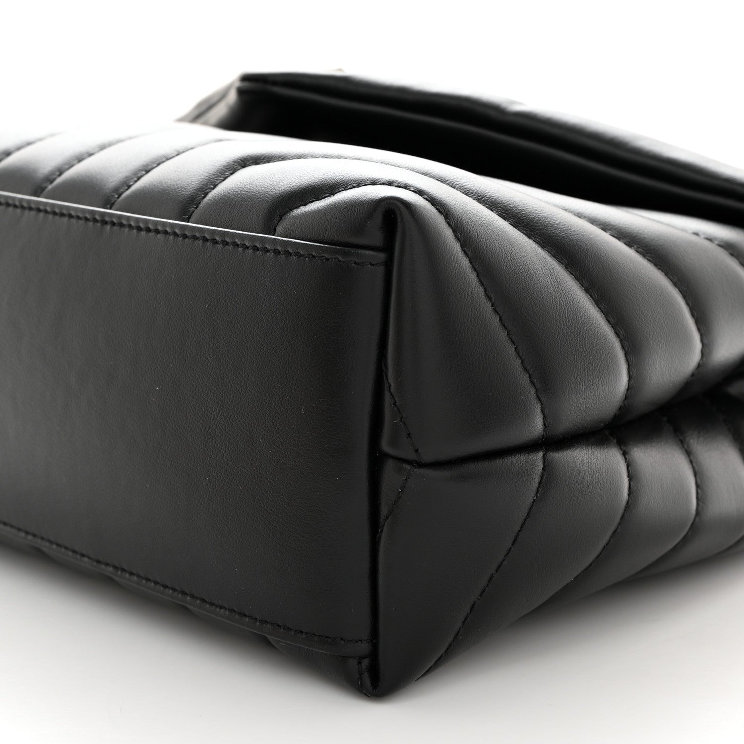 Saint Laurent Calfskin Y Quilted Monogram Small Loulou Chain Satchel Black 10 of 10