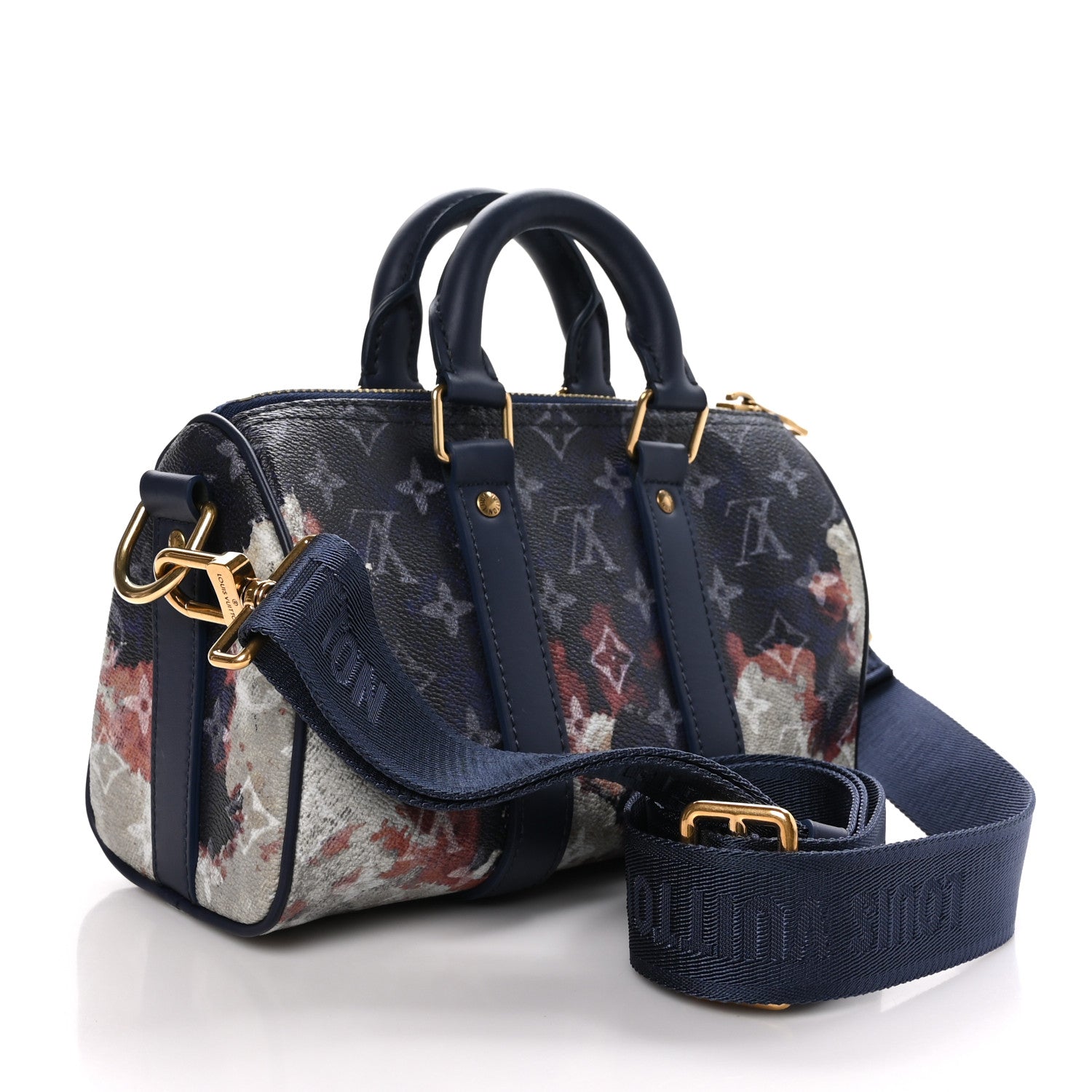 Louis Vuitton Monogram Bleach Keepall Bandouliere 25 Ink Blue 3 of 9