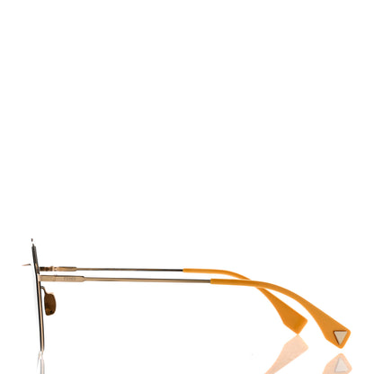 Fendi Metal Eyeline Aviator Sunglasses FF M0021/S Gold 3 of 9