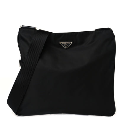 Prada Tessuto Nylon Flat Messenger Bag Black 1 of 8