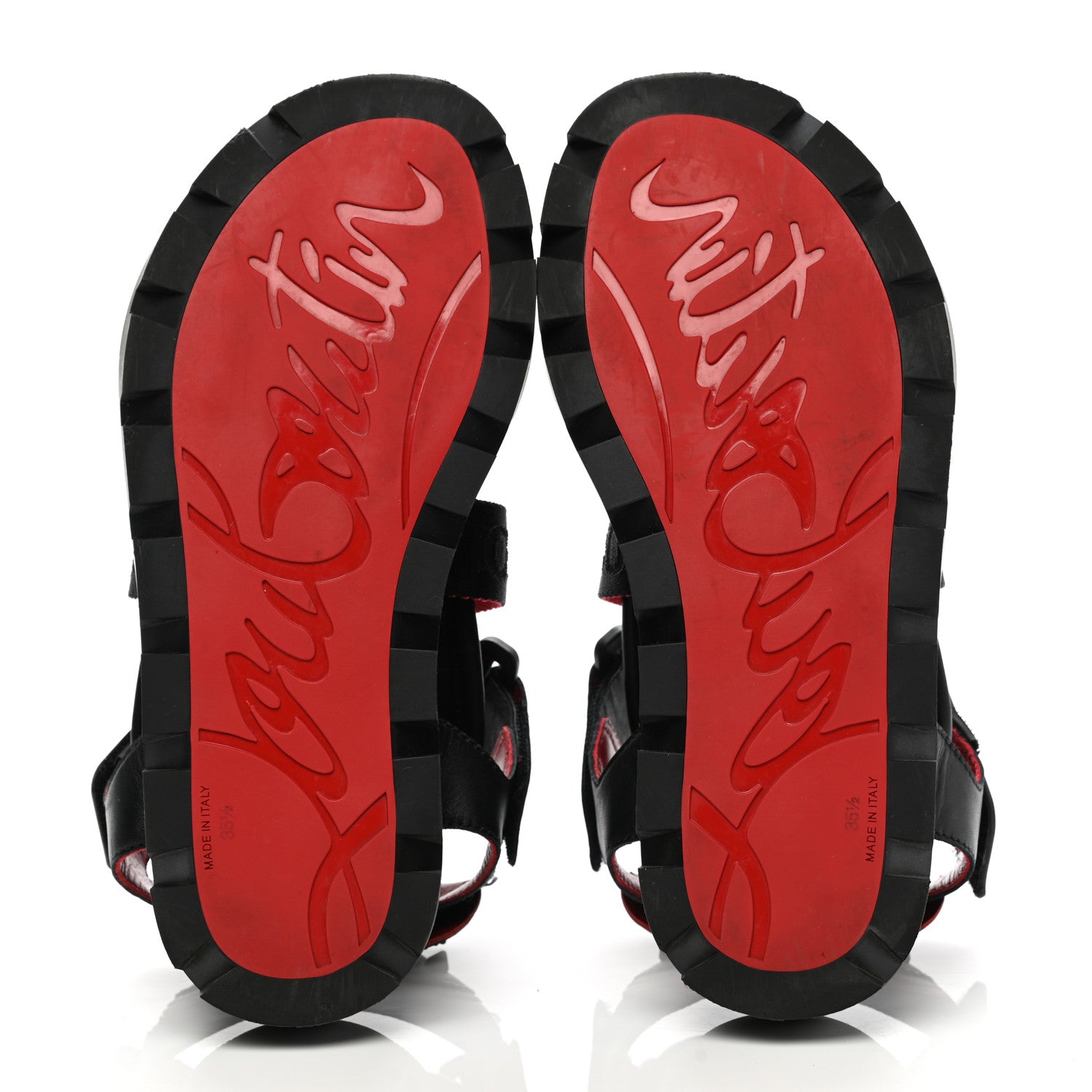 Christian Louboutin Calfskin Velcrissimo Flat Sandals 35.5 Black 5 of 11