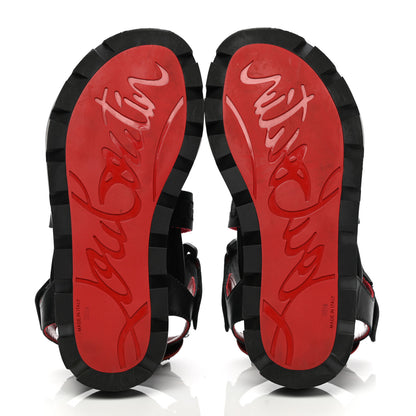 Christian Louboutin Calfskin Velcrissimo Flat Sandals 35.5 Black 5 of 11