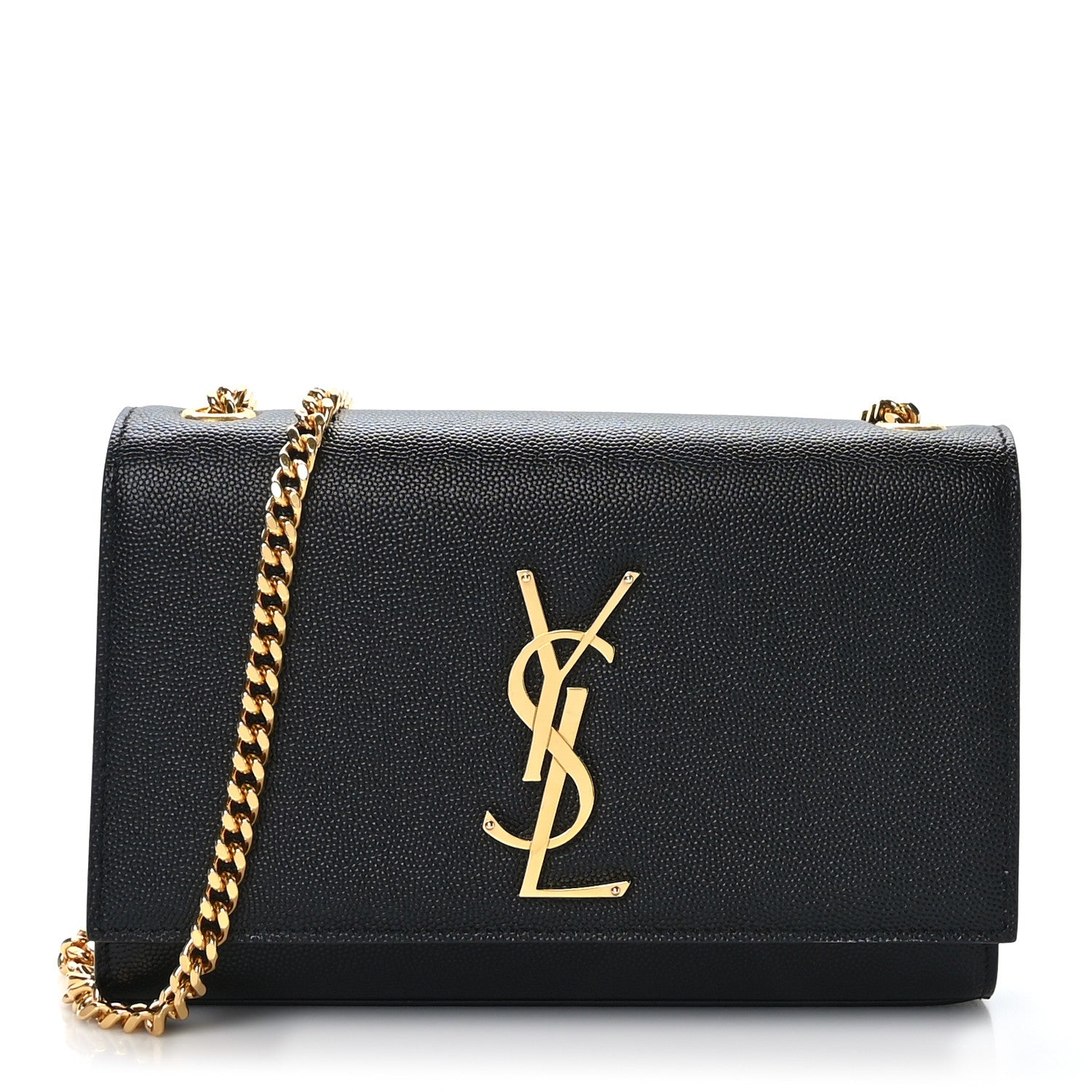 Saint Laurent Grain De Poudre Small Monogram Kate Satchel Black 1 of 8