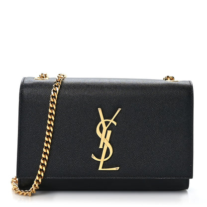 Saint Laurent Grain De Poudre Small Monogram Kate Satchel Black 1 of 8