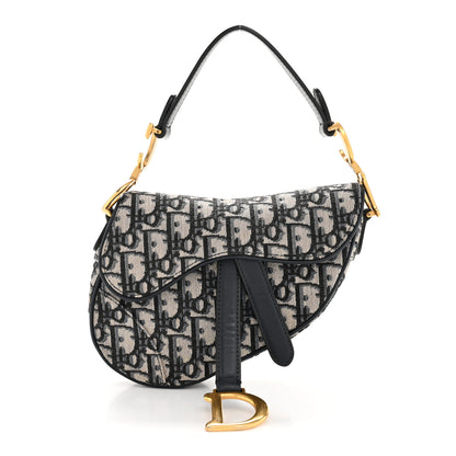 Christian Dior Oblique Mini Saddle Bag Blue 2 of 34
