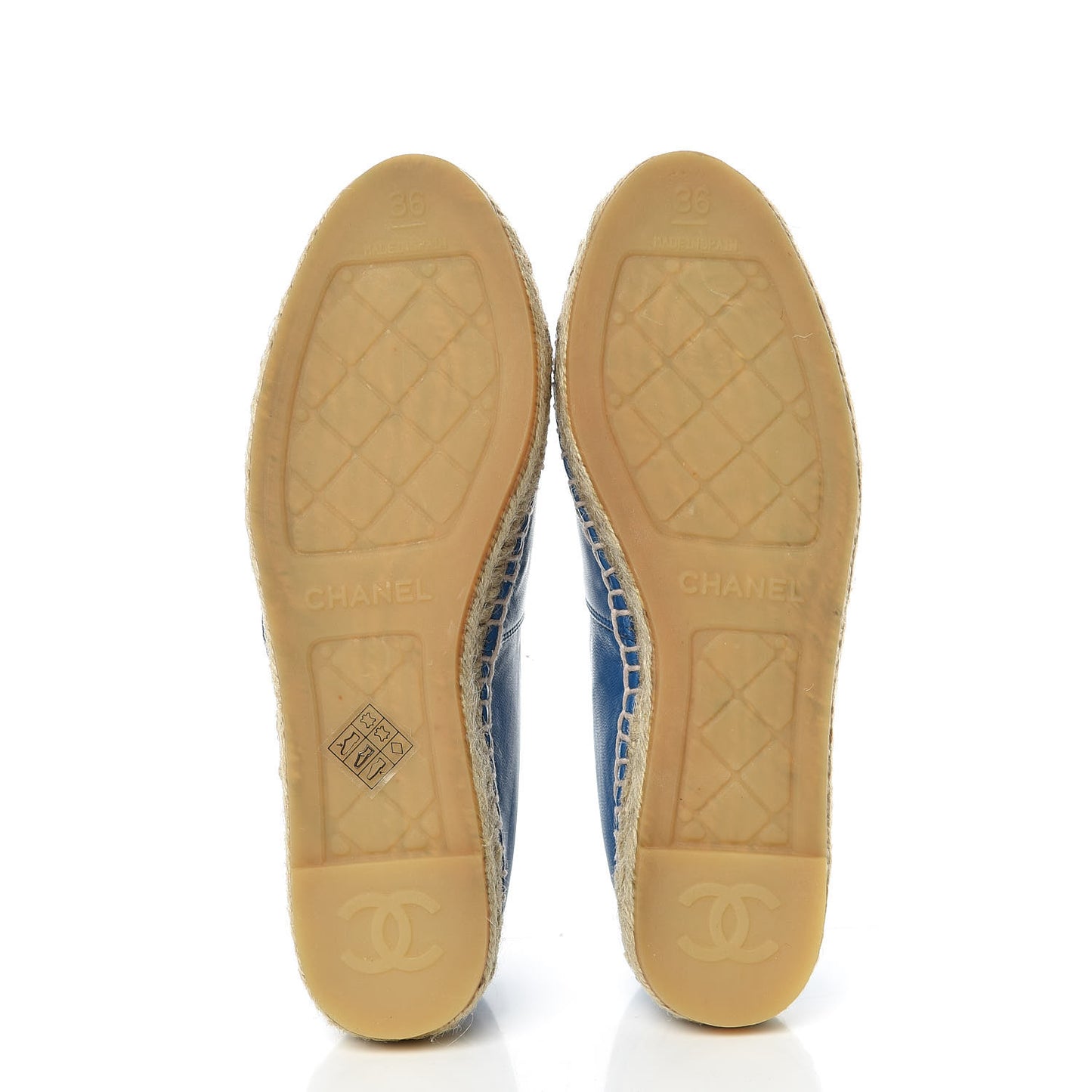 Lambskin CC Espadrilles 36 Blue