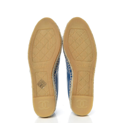 Chanel Lambskin CC Espadrilles 36 Blue 5 of 9