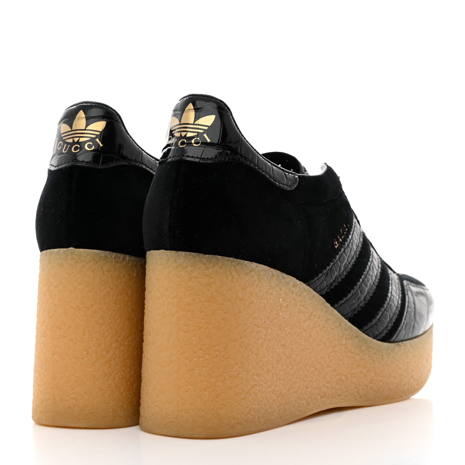 adidas gazelle silver green womens Gucci X ADIDAS Velvet Crocodile Embossed Gazelle Wedge Sneakers 36.5 Black  1251127 – FASHIONPHILE