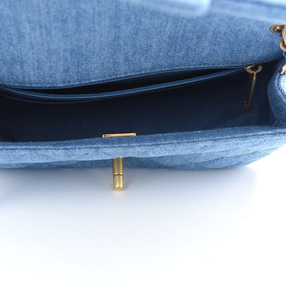 Chanel Denim Quilted Mini Pearl Crush Rectangular Flap Blue 5 of 9