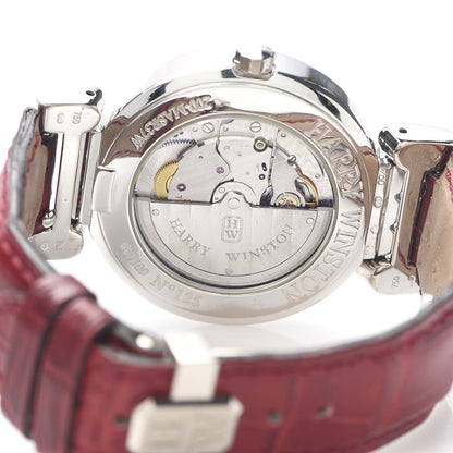 Harry Winston 18K White Gold Alligator 37mm Premier Excenter Automatic Watch 5 of 9