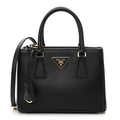 Prada Saffiano Lux Mini Galleria Double Zip Tote Black 1 of 11