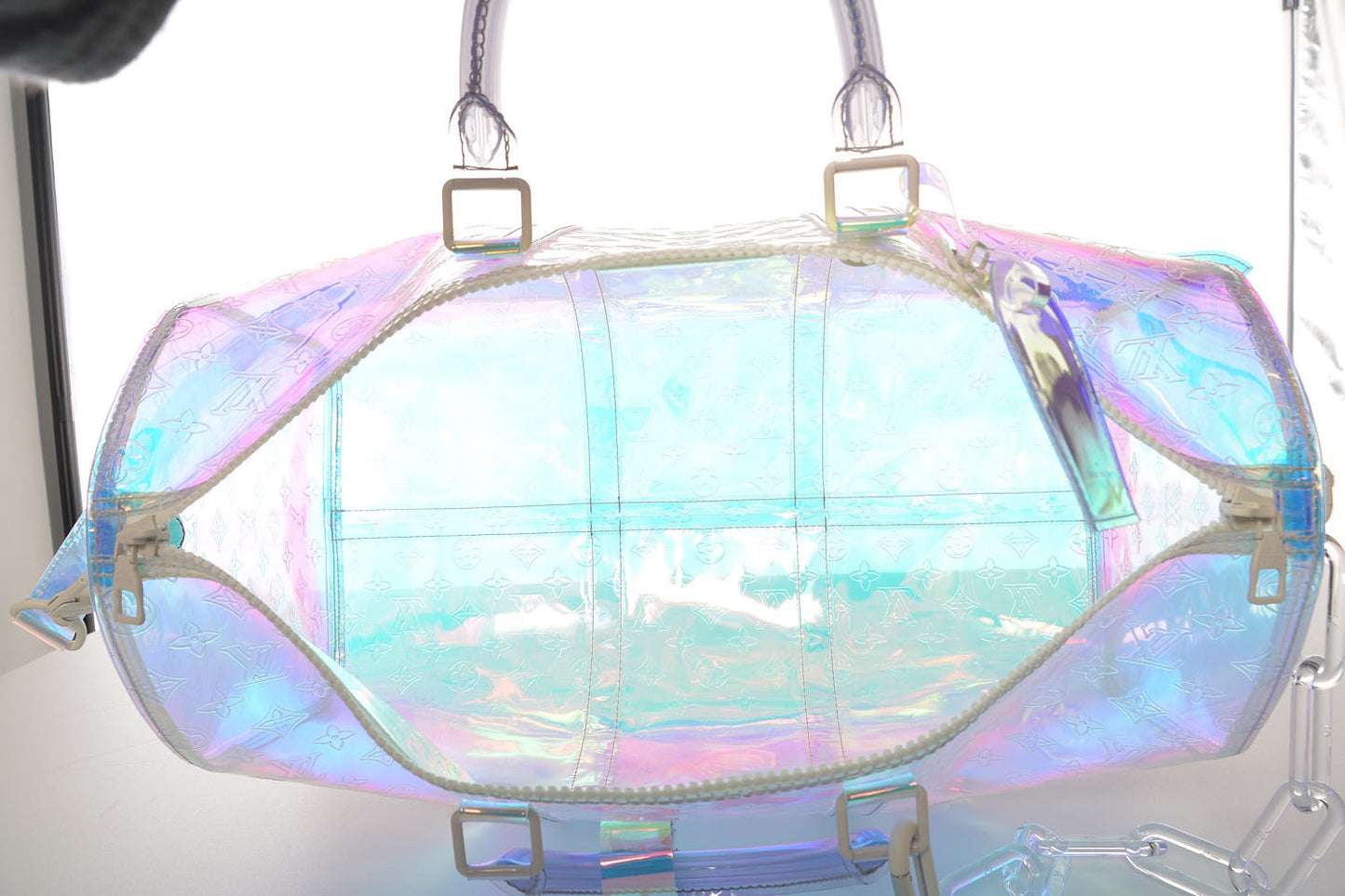 PVC Monogram Keepall Bandouliere 50 Iridescent Prism