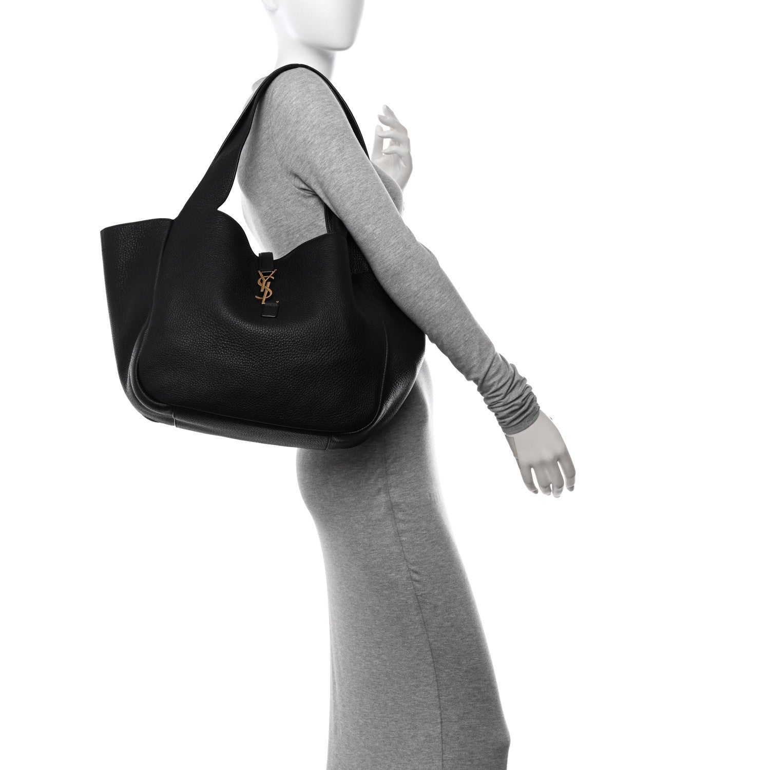 Saint Laurent Grained Deerskin Bea Tote Black 2 of 10