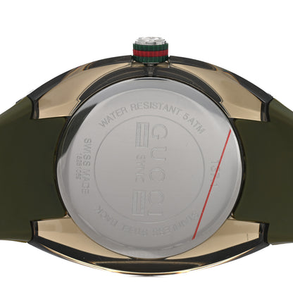 Gucci Stainless Steel Rubber 46mm Sync Web Quartz Watch Hunter Green 4 of 5