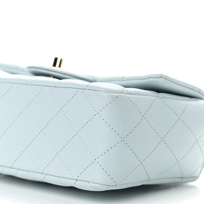 Chanel Lambskin Quilted Mini Top Handle Rectangular Flap Light Blue 10 of 11