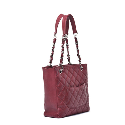 Chanel Caviar Quilted Petit Shopping Tote PST Bordeaux 3 of 10