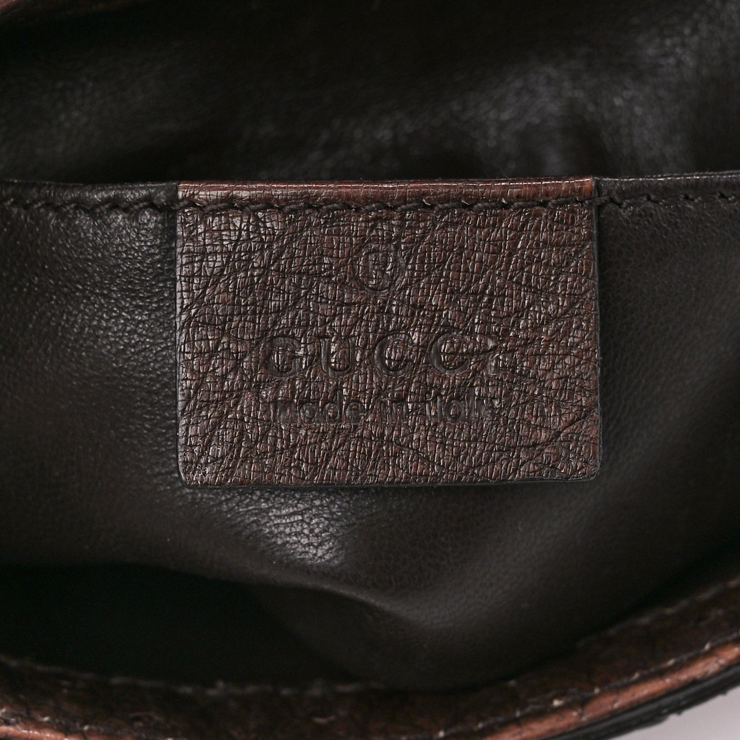 Ostrich Small 1973 Chain Shoulder Bag Dark Brown