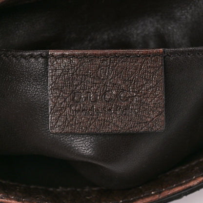 Gucci Ostrich Small 1973 Chain Shoulder Bag Dark Brown 6 of 11