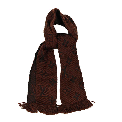 Louis Vuitton Wool Silk Logomania Scarf Brown 1 of 4