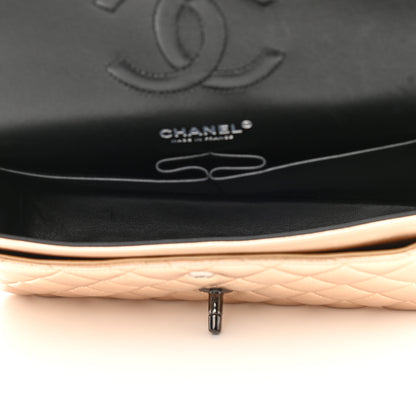 Chanel Metallic Lambskin Quilted Medium Double Flap Gold Black 5 of 11