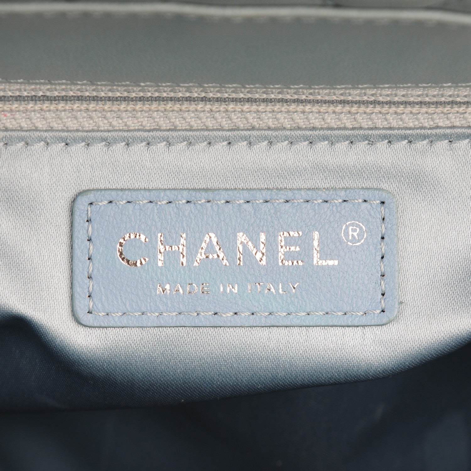 Chanel Lambskin Quilted Daily Shopping Tote Light Blue 6 of 11