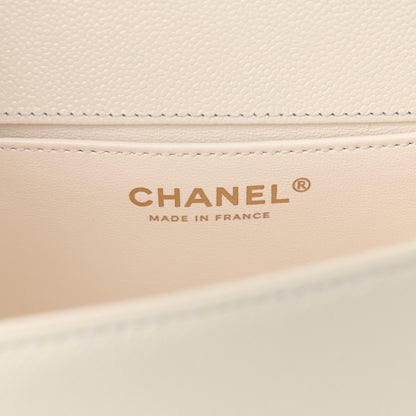 Chanel Caviar Quilted Small Boy Messenger Bag White 6 of 10