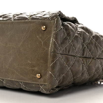 Chanel Glazed Caviar Coco Pleats Tote Green 10 of 12