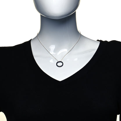 Tiffany Sterling Silver Titanium 1837 Circle Pendant Necklace 2 of 7