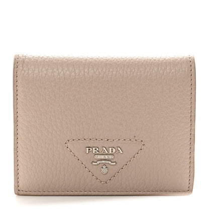 Prada Vitello Daino Small Bi-Fold Wallet Ninfea 1 of 8