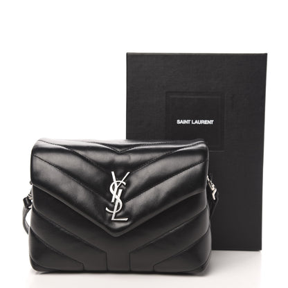 Saint Laurent Calfskin Y Quilted Monogram Toy Loulou Crossbody Bag Black 14 of 14