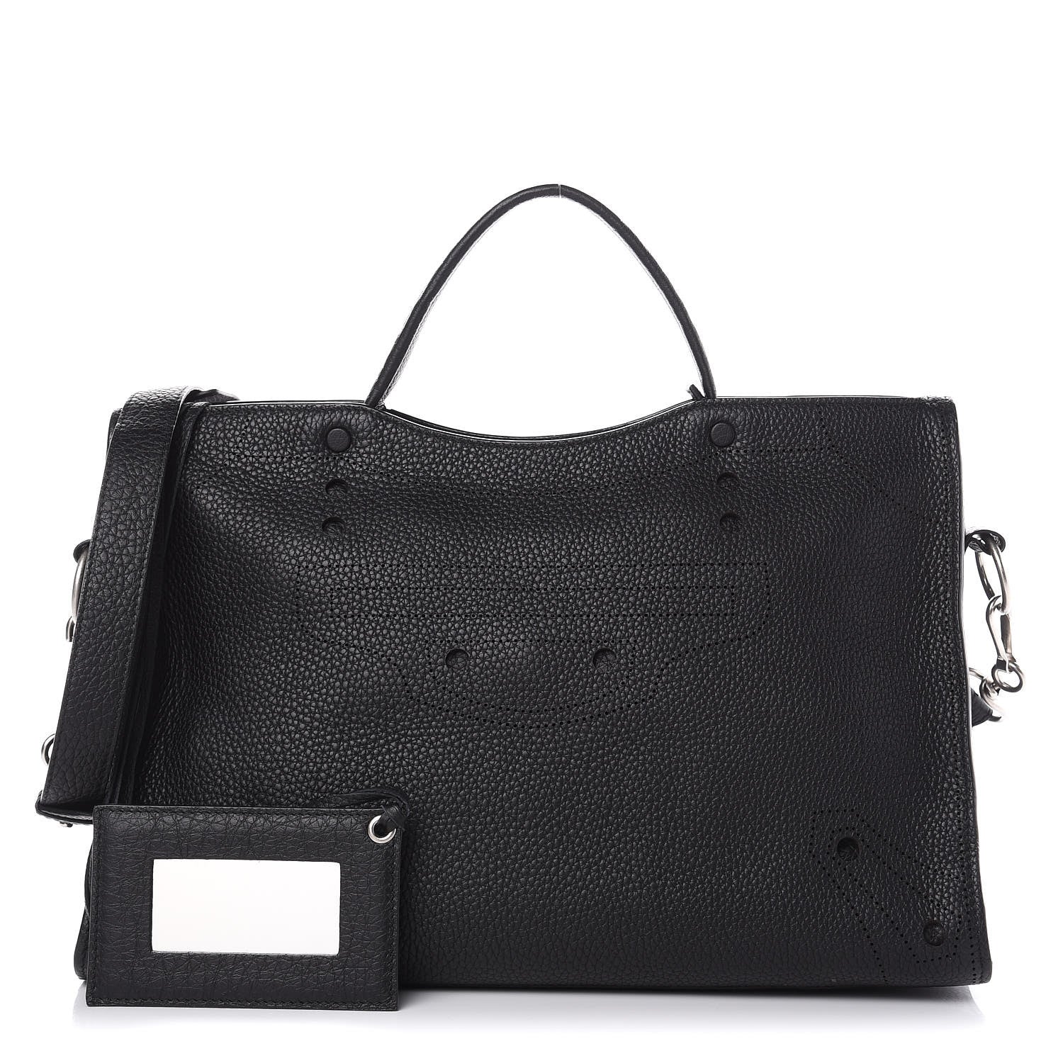 Balenciaga Veau Grana Perforated Blackout Hardware City Black 1 of 11