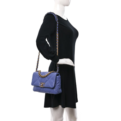 Chanel Lambskin Quilted Medium Chanel 19 Flap Light Purple 2 of 9