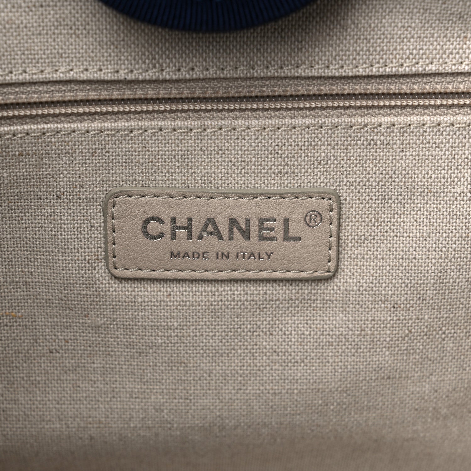 Chanel Mixed Fibers Small Deauville Tote Navy Blue 7 of 12