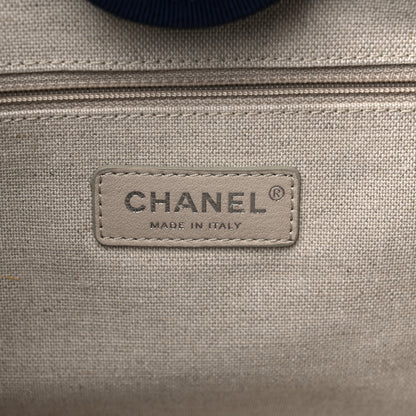 Chanel Mixed Fibers Small Deauville Tote Navy Blue 7 of 12