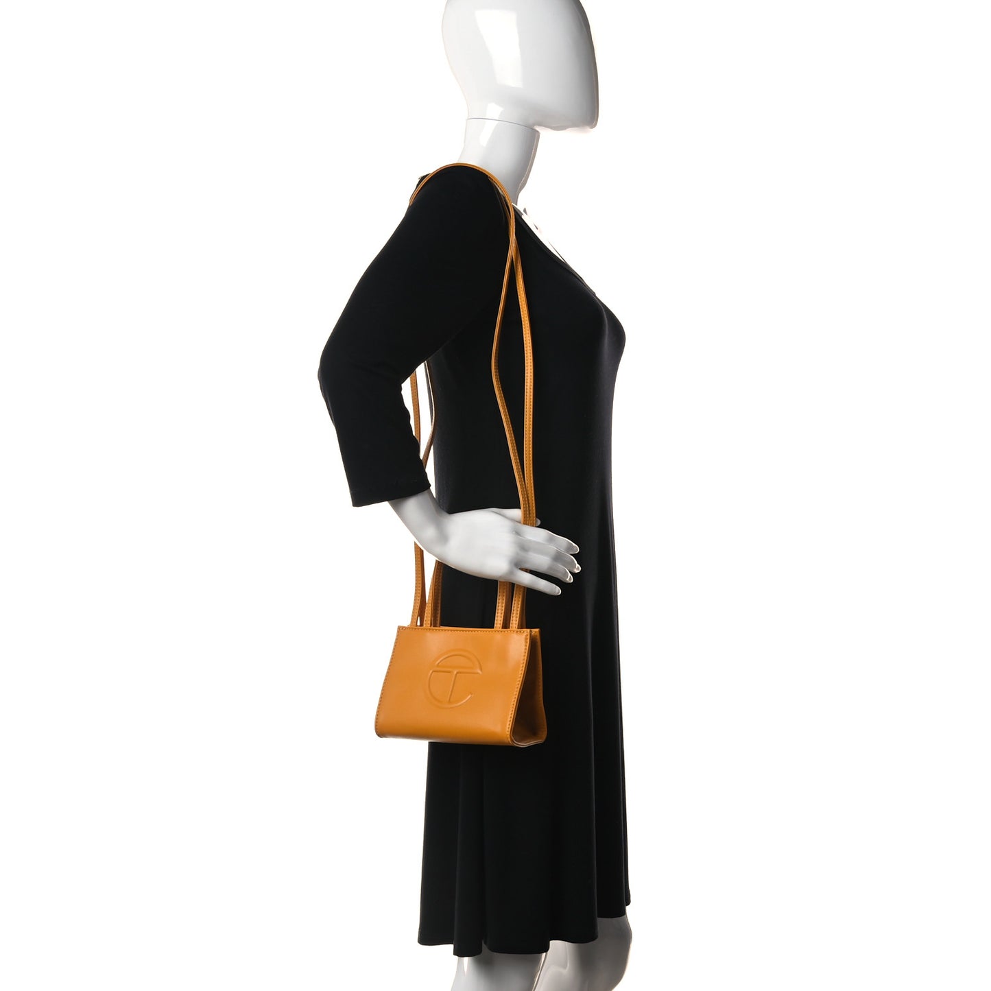 Vegan Leather Small Shopping Bag Mustard