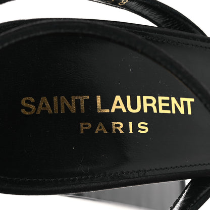 Saint Laurent Calfskin Platz 105 Platform Sandals 38 Black 9 of 10