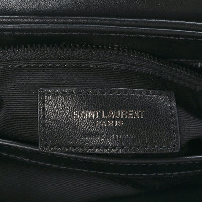 Saint Laurent Calfskin Y Quilted Monogram Monochrome Toy Loulou Crossbody Bag Black 7 of 10