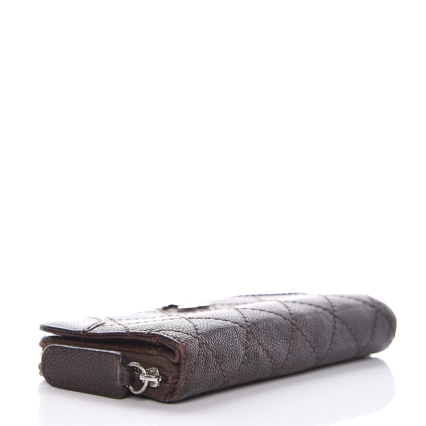 Caviar Quilted Outdoor Ligne Wallet Dark Brown