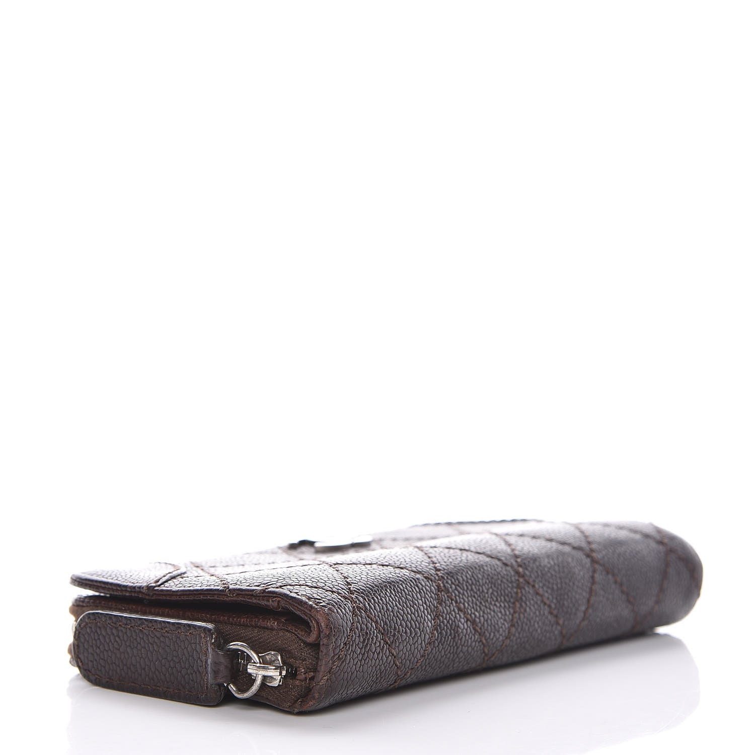 Chanel Caviar Quilted Outdoor Ligne Wallet Dark Brown 4 of 11
