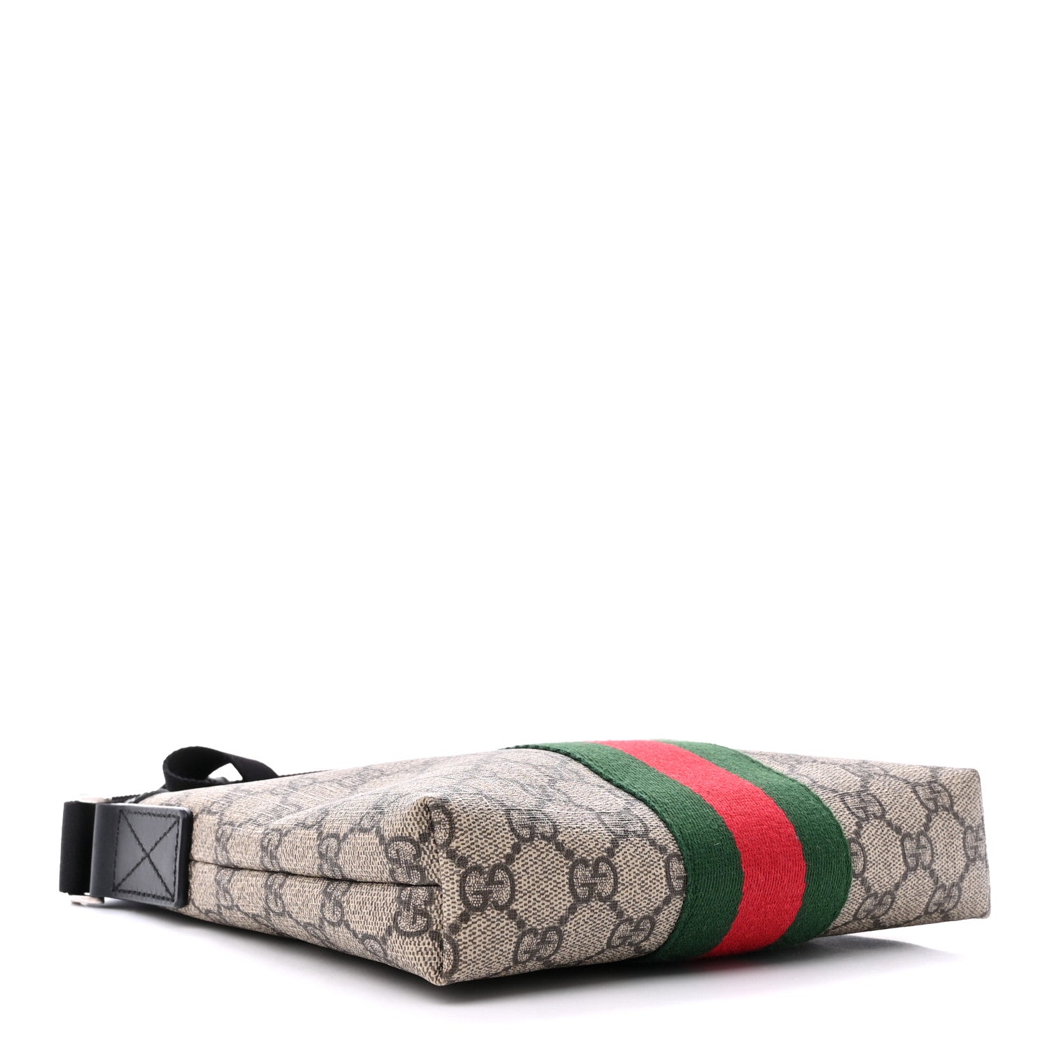 Gucci GG Supreme Monogram Web Messenger Bag Black 4 of 12