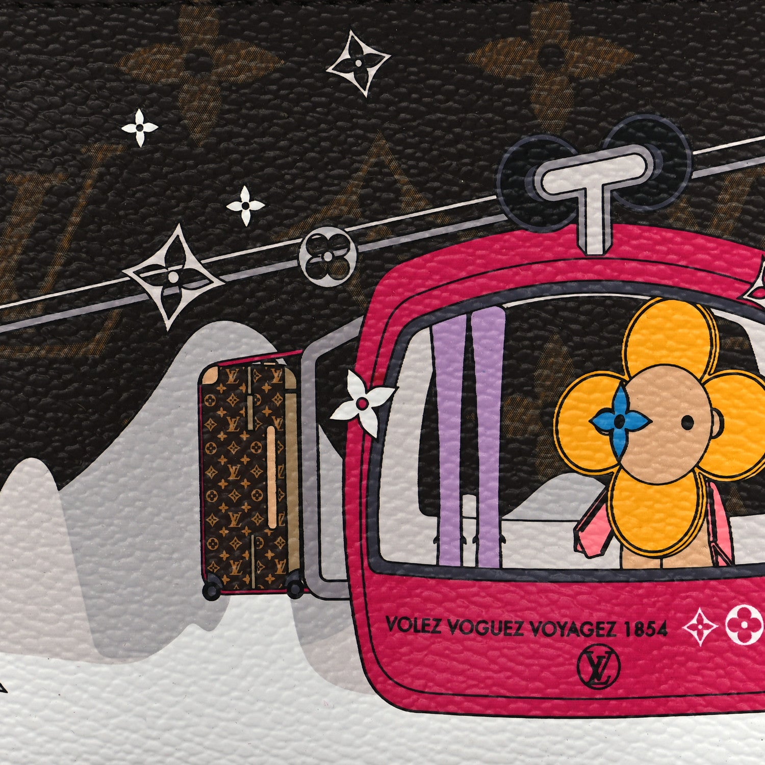 Louis Vuitton Monogram 2019 Christmas Animation Mini Courchevel Pochette Accessories Fuchsia 8 of 10