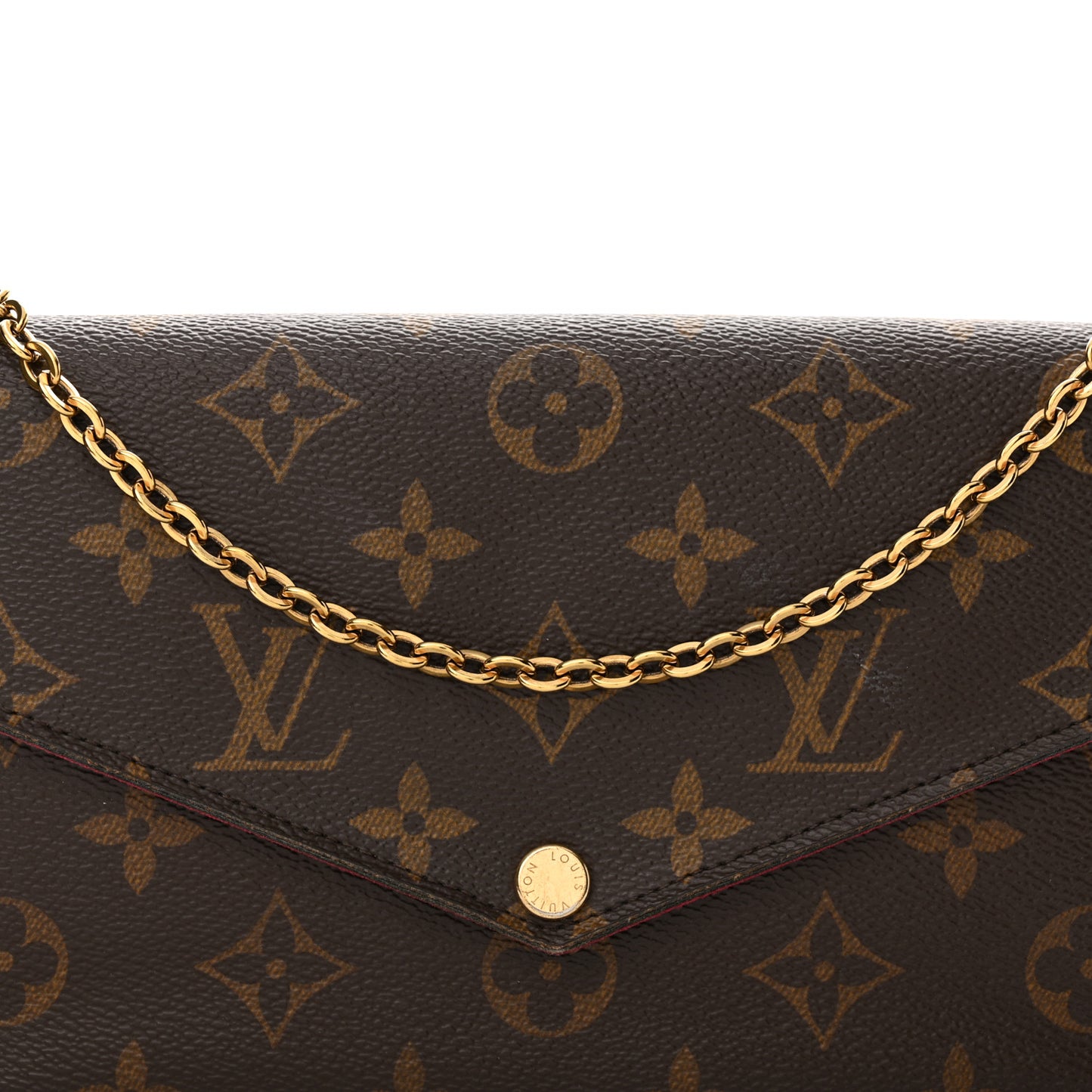 Monogram Pochette Felicie Chain Wallet Fuchsia