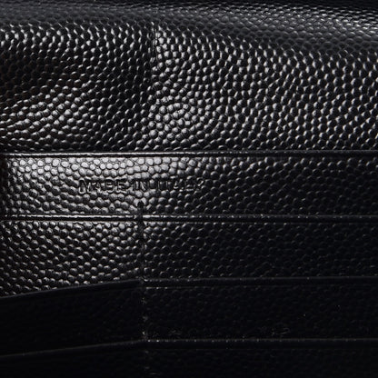 Saint Laurent Grain De Poudre Matelasse Chevron Monogram Chain Wallet Black 6 of 8