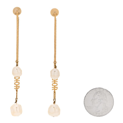 Christian Dior Pearl J'adior Dangle Earrings Gold 2 of 5