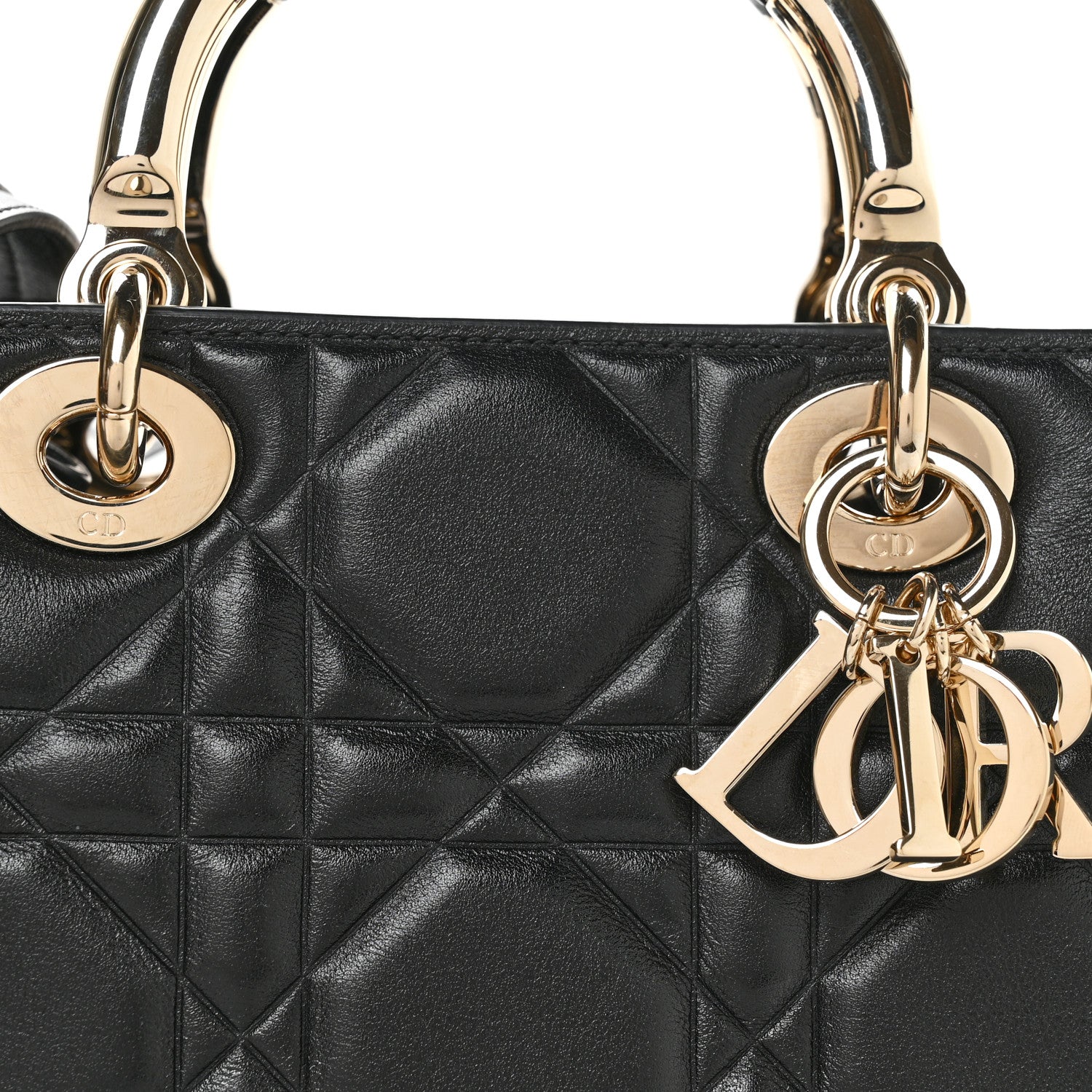 Christian Dior Calfskin Cannage Small The Lady 95.22 Black 8 of 10